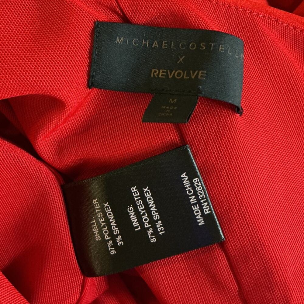 Michael Costello Sleek Intense Red Fabian Mini Dress Size M - Picture 4 of 4